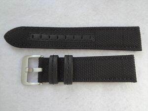  wristwatch band 22mm black color / black stitch Ballistic Fabric/Loricaro licca ( water . sweat . strongly robust ) burr stick fabric belt Hadley Roma