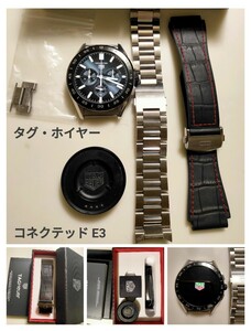 TAG HEUER CONNECTED E3 ステンレス+レザーブレスレット タグ・ホイヤー コネクテッド