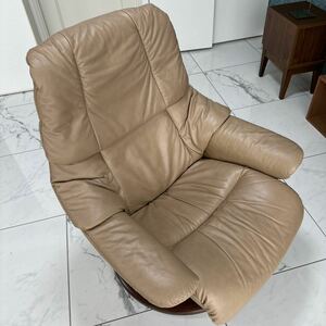 【美品】EKORNES エコーネス ストレスレス チェア Reno レノ M ベージュ リクライニングチェア 