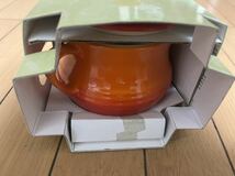 ルクルーゼ スープボール ２個セット オレンジ　廃盤　品　新品　未使用　 耐熱 スープポット 蓋付き_画像3