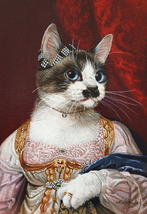 肉筆アクリル画　猫貴族「ニャーロット・オブ・ウェールズ」_画像1