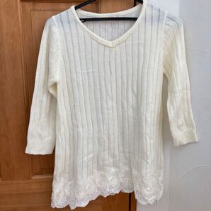 パターンフィオナ 裾レースニット