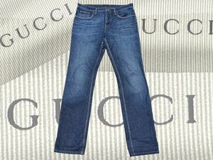 美品 GUCCI グッチ デニム パンツ ボタンフライ 48サイズ ファッション ズボン 洋服 ブランド ジーンズ ジーパン ボトムス メンズ 男性