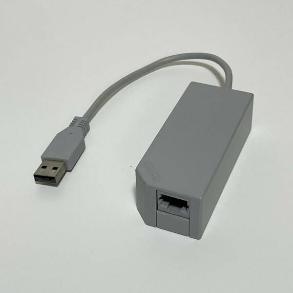 動作確認済 任天堂 Wii USB接続LANアダプタ RVL-015 純正品 (有線/NINTENDO/WiiU/Switch/PC/Windows)
