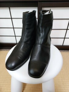 CHRISTIAN GARETS 日本製　婦人靴　23.5~24.0cmくらい　ショートブーツ 内側ボア付き ブーツ 黒