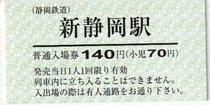 静岡新静岡駅A型入場券未使用R5・4・7購入