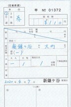 北総出札補充券乗車券新鎌ヶ谷駅発行未使用2020_画像1