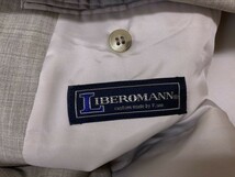 LIBEROMANN リバーオーマン 絣 かすり柄 シングルスーツ上下セットアップ メンズ ウール100% 2つボタン フォーマル ベージュ_画像2