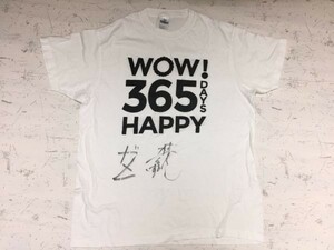 deslawear 吉本興業 お笑い ライブ WOW! 365DAYS HAPPY 半袖Tシャツ メンズ コットン100% しずる村上サイン入り L 白