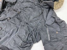 USA製 アルファ ALPHA INDUSTRIES N-3B アメカジ ミリタリー 古着 フライトジャケット メンズ ナイロン100% L 黒_画像3