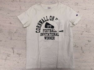 チャンピオン Champion アメカジ 胸ポケット付き ストリート ポケT カレッジ 半袖Tシャツ カットソー レディース M 白