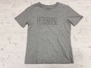 ニルヴァーナ NIRVANA × ジーユー GU ロック バンド オルタナ 半袖Tシャツ カットソー レディース S 杢グレー