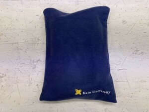 .... university keio University 150 anniversary commemoration goods college fleece rug blanket men's embroidery storage sack attaching navy blue 