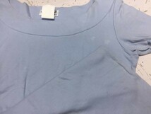 アニエスベー agnes b. ロンT カットソー Tシャツ 2点セット まとめて レディース シンプル ざっくりネック 長袖 半袖 日本製 2 青 朱色_画像3
