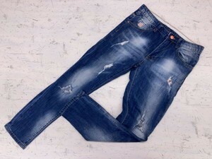 NORA SETH AUTH DENIM スキニー アメカジ サーフ Y2K 00's デニムパンツ ジーンズ ボトムス レディース ジップフライ ダメージ加工 29 青