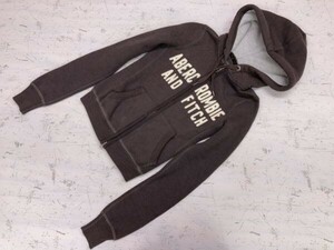 アバクロンビー＆フィッチ Abercrombie&Fitch アメカジ サーフ ジップアップ スウェット パーカー レディース XS 茶色