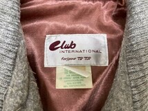 Club INTERNATIONAL for pour TIP TOP オールド レトロ アメカジ 80s 古着 ショールカラー ウール メルトン ジャケット メンズ M グレー_画像2