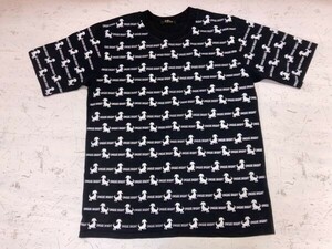 Ansel オールド レトロ 古着 犬 ワンちゃん シルエット総柄 トップス 半袖Tシャツ カットソー レディース 韓国製 黒