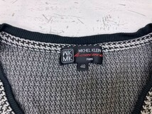 ミシェルクラン MICHEL KLEIN homme ネオお兄系 千鳥格子ハウンドトゥース総柄 長袖Tシャツ カットソー メンズ 48 白/黒_画像2