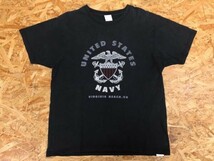 ヒューストン HOUSTON アメリカ海軍 UNITED STATES US NAVY ミリタリー レプリカ レトロ 半袖Tシャツ メンズ 黒_画像1