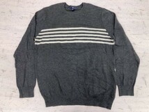 ギャップ GAP オールド アメカジ ストリート 古着 パネルボーダー コットンニット セーター メンズ 綿100% 大きいサイズ XL グレー_画像1