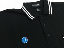 JONATHAN COREY ワンポイント刺繍 襟 ポケットライン 半袖ポロシャツ メンズ コットン100% USA製 M 黒_画像3