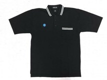 JONATHAN COREY ワンポイント刺繍 襟 ポケットライン 半袖ポロシャツ メンズ コットン100% USA製 M 黒_画像1