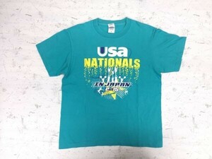 USA NATIONALS IN JAPAN 2015 チアガール 全国大会 半袖Tシャツ レディース コットン100% S ターコイズ