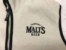 SUNTORY MALT'S BEER サントリー モルツビール ハイネック ジップアップ フリース ベスト メンズ ポリエステル100％ 刺繍 M ベージュ_画像3