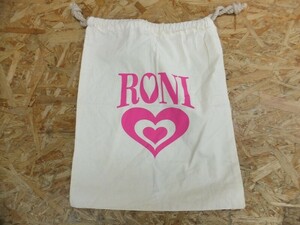 RONI ロニィ キッズ ジュニア 子供服 ロゴプリント 巾着 ショップバッグ 白 レディース キッズ