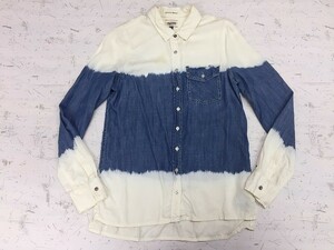 TOMMY HILFIGER DENIM Tommy Hilfiger American Casual Y2K 00's bleach gradation long sleeve shirt white lady's size XS