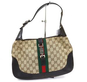 1円都 GUCCI グッチ　GGキャンバス　シェリー　ジャッキー　ハンドバッグ　肩掛け　ワンショルダーバッグ　001.3306 24-371