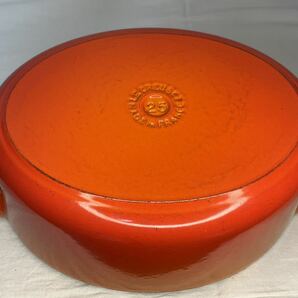 LE CREUSET オーバル 25cm 両手鍋 ルクルーゼ 中古オレンジ ホーロー 調理器具 の画像7