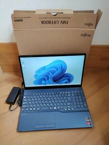 【美品】富士通 LIFEBOOK FMVA50F3 AH50/F3L2 Ryzen 7/メモリ 16GB/SSD 256GB/DVDマルチ/win11/Office 2021付 22年1月製