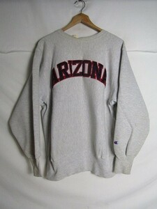 90年代製　Champion　チャンピオン　リバースウィーブ ARIZONA　ワッペン　LARGE グレー