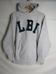 90年代　USA製　Champion　チャンピオン　リバースウィーブ　パーカー　LBI ワッペン　X-LARGE グレー