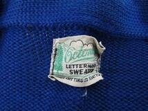 60年代製　 OCTONEK LETTERMAN'S SWEATER　レタード　カーディガン　Mサイズ位　ブルー　vintage_画像3