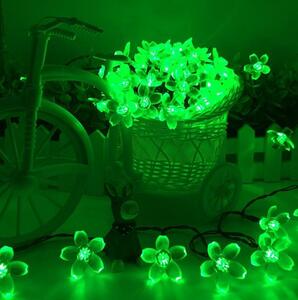  solar LED Sakura flower garden light 100 lamp 12m green color green -stroke ring light pink lawn grass Sakura flower sun charge nighttime automatic point 