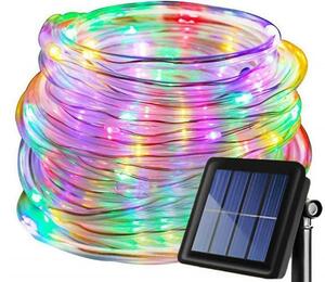  solar LED garden light 100 lamp 10m rainbow color Rainbow -stroke ring light tube sun charge nighttime automatic point 