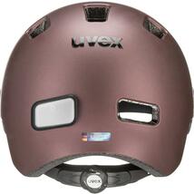 ☆未使用☆ UVEX ウベックス 自転車ヘルメット バイザー付き ブラックベリーマット LEDライト ドイツ製 街乗 rush visor_画像6