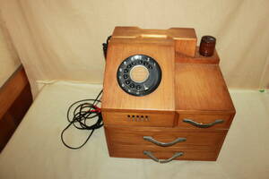 * rare goods NTT wood ho n..... voice wooden telephone machine black telephone that time thing Vintage 