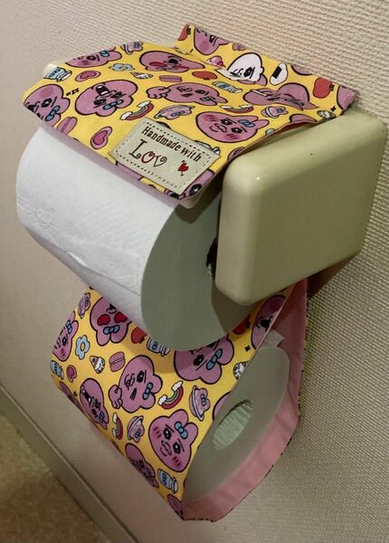 No.28 おぱんちゅうさぎ トイレットペーパーホルダーカバー ハンドメイド