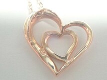 737.K10PG ネックレス D 0.01ct ハート Diamond Necklace Heart 45.0cm 1.4g_画像7