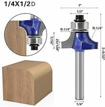 Wolfride 4本セット 工業用品質丸面ビット トリマービット ルータービット ベアリング 面取り 1/4インチシャンクフライ_画像6