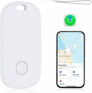⑤65_スマートタグ 紛失防止タグ 電池交換可能(Apple Find my対応)日本語説明書付 ホワイトストラップ付き①