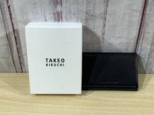 TAKEO KIKUCHI　タケオキクチ　カードケース　ネイビー/ブルー　レザー　牛革　箱アリ　名刺入れ　ファッション小物　ブランド　3314L