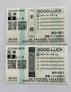 スターウッドテール　サラ系3歳未勝利戦　単勝・複勝2点セット馬券　現地　阪神競馬場　クイックピック