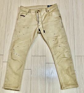 ゆうパック着払いのみ 名作 傑作 ダメージ 汚れ加工 チノパン Ｗ30 DIESEL KROOLEY 069GT JOGGJEANS ディーゼル ジーンズ デニムスウェット