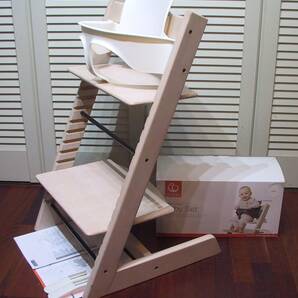 STOKKE ストッケ トリップトラップ TRIPP TRAPP ベビーチェア ホワイトウォッシュ 新型ベビーセット付 清掃済 美品 北欧ノルウェーの画像1