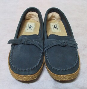 UGG UGG Australia moccasin /bare- shoes / flat shoes mouton & suede navy USA6/23.0. beautiful goods 